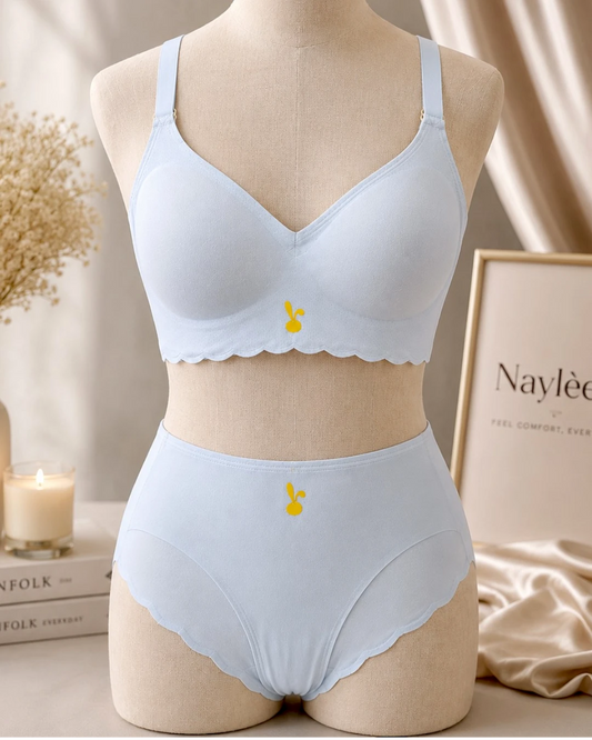 Seamless Blouse Bra & Panty Set – Scalloped Edge