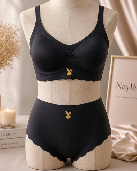 Seamless Blouse Bra & Panty Set – Scalloped Edge