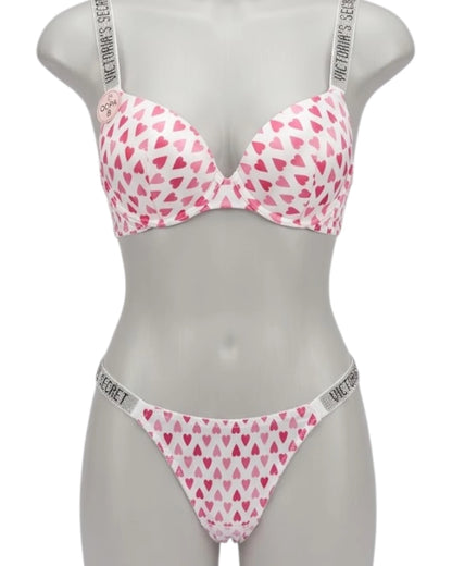 Victoria's Secret Rhinestone Strap Bra Set