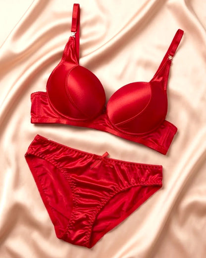 Satin Push-Up Bra & Panty Set