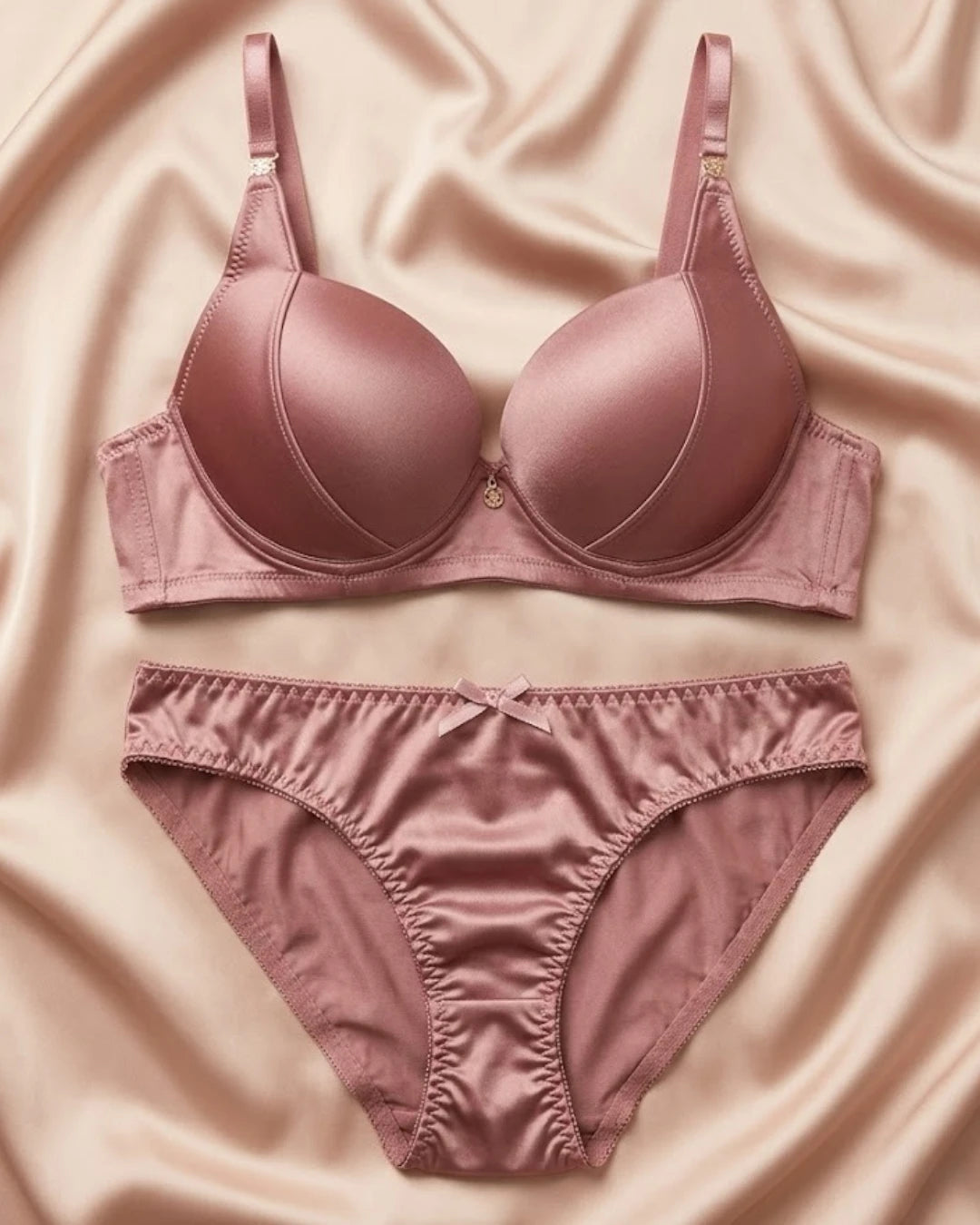 Satin Push-Up Bra & Panty Set