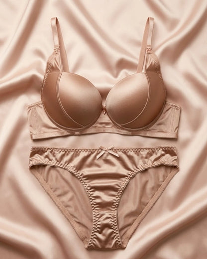 Satin Push-Up Bra & Panty Set