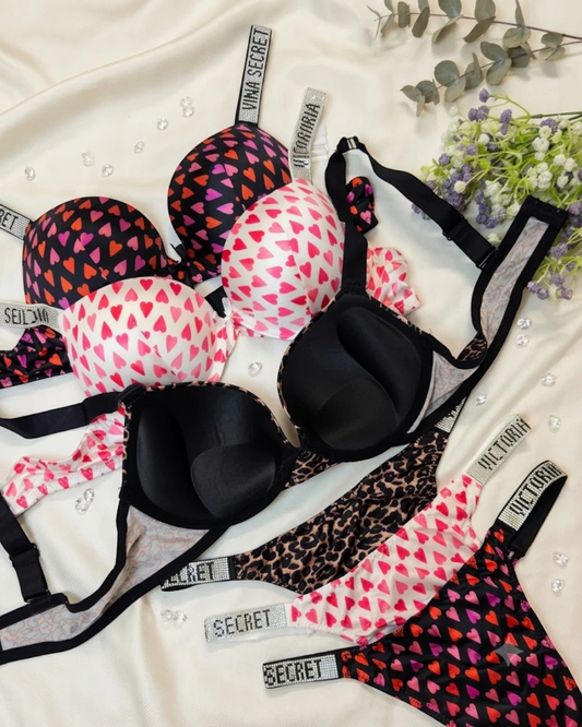Victoria's Secret Rhinestone Strap Bra Set