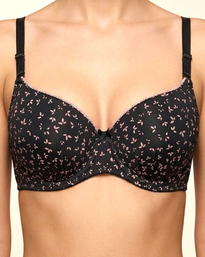 Premium Blossom Print Balconette Foam Paded Bra