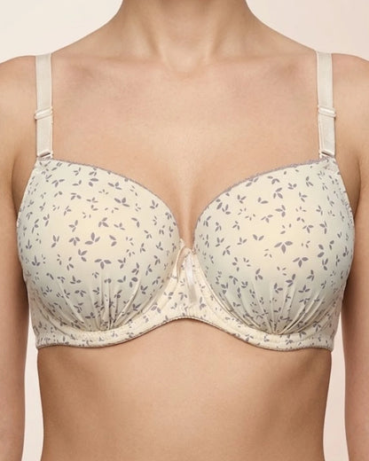 Premium Blossom Print Balconette Foam Paded Bra