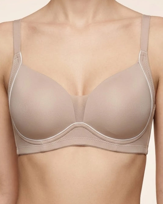 Mesh Panel T-Shirt Bra – Contrast Piping