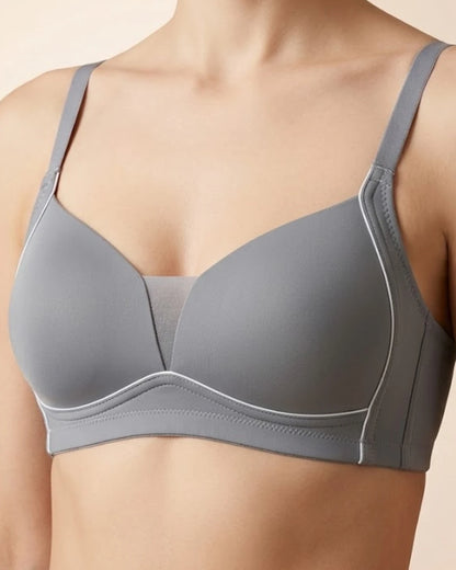 Mesh Panel T-Shirt Bra – Contrast Piping