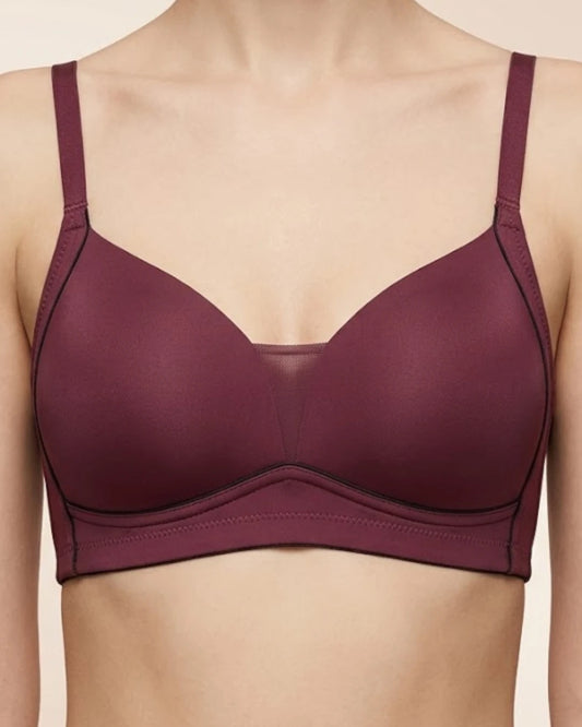 Mesh Panel T-Shirt Bra – Contrast Piping