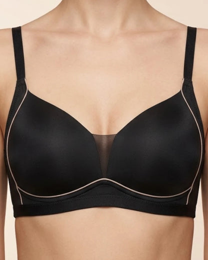 Mesh Panel T-Shirt Bra – Contrast Piping