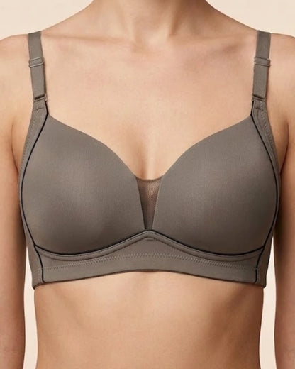 Mesh Panel T-Shirt Bra – Contrast Piping