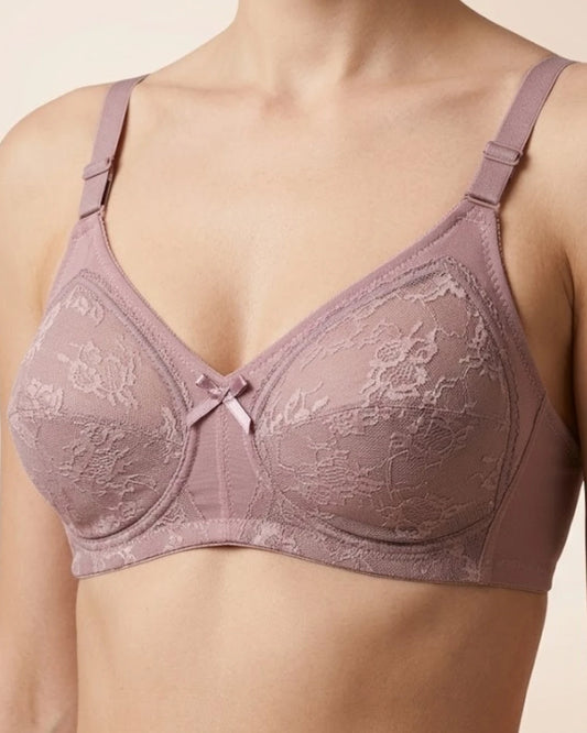 Full Coverage Floral Lace Bra – Light Padded